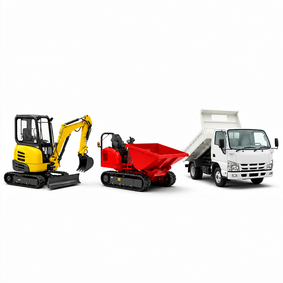 Tight Access Bundle - 1.7T Excavator + Cormidi C55 + Tipper for hire at JAG RENT Silverdale